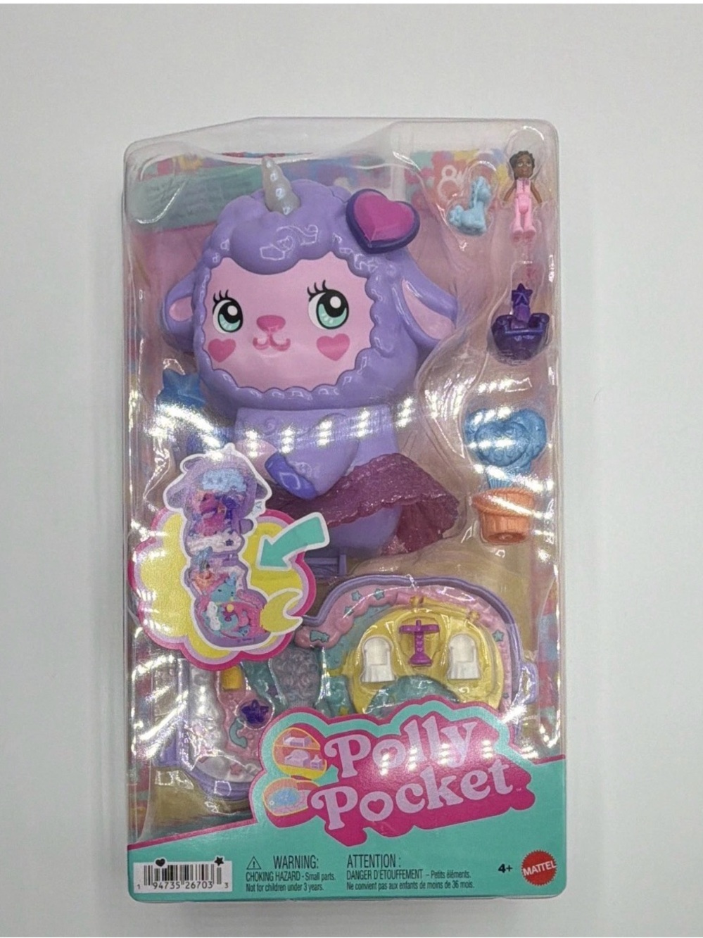 Polly Pocket Purple Lamb Figure Play Set